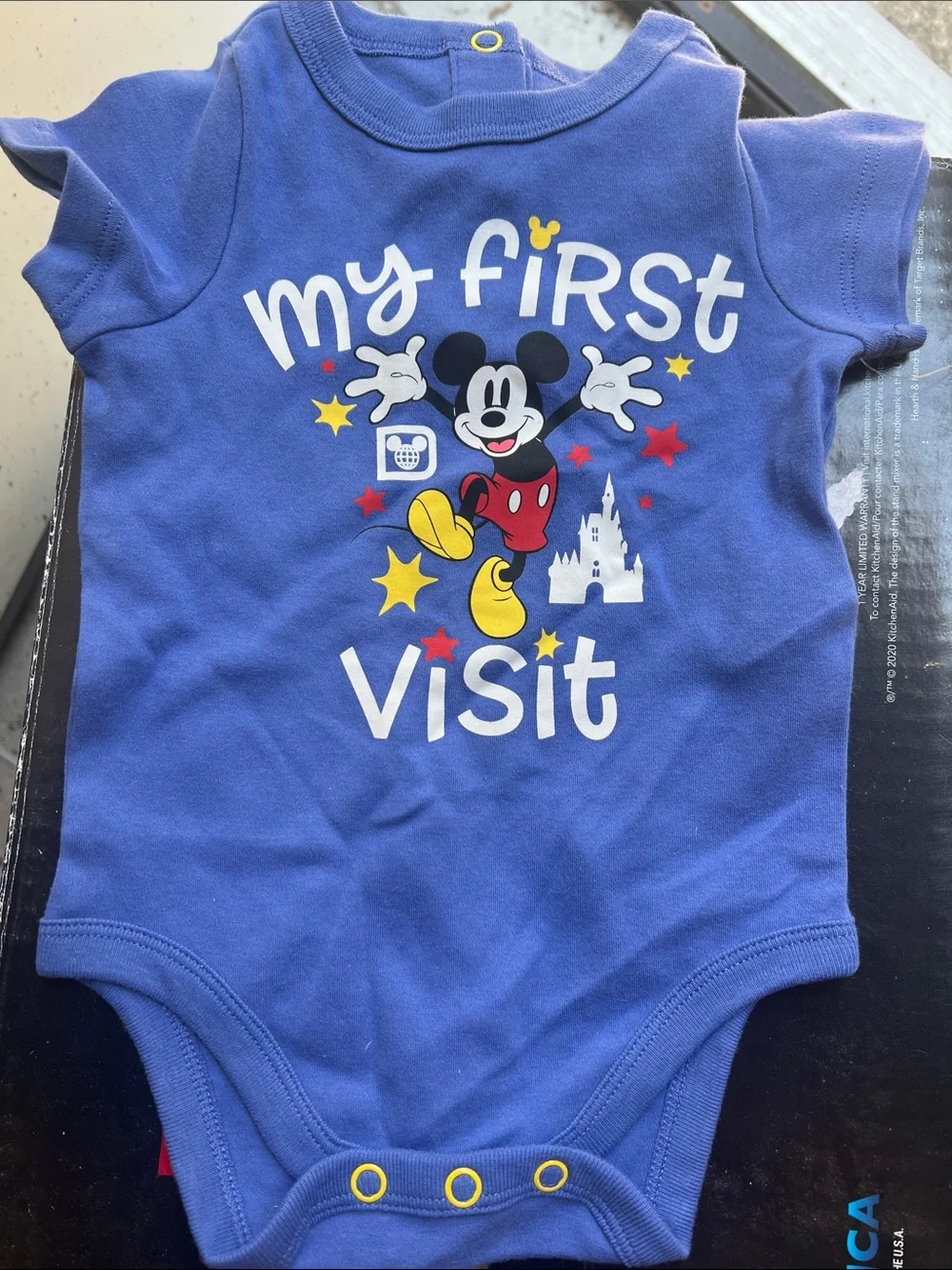 Disney Navy Baby Bodysuit with Colorful Mickey Graphic